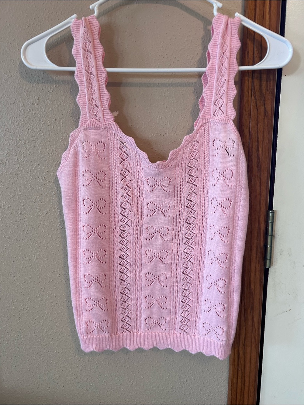 🆕💖Rareraw Pink Bow Pointelle Tank - Picture 6 of 9